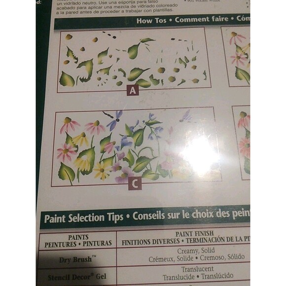 Plaid Stencil Decor Multi-layer Borders Stencils Wildflower Pattern 26801 - Picture 4 of 6